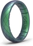 Enso Rings Etched Thin Legend Silicone Ring - Ultra Comfortable, Breathable, and Safe Wedding Ring - Dragon Scale, 3