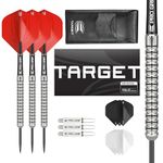 TARGET Darts Artemis 25G 80% Tungsten Steel Tip Darts Set - 6 Pro Grip Shafts - 9 Pro Ultra Flights - Dart Wallet Bundle