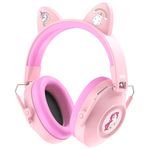 Dr.meter Kids Ear Defenders, 32dB SNR Ear Defenders Children Hearing Protection Comfortable Earmuffs for Autism Ideal for Concerts Fireworks Monster Jam UKCA Certified with DIY Stickers Pink