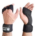 BEAR GRIP - Open Workout Gloves for Crossfit, Bodybuilding, callisthenics, Powerlifting (Black, M)