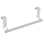 Over Door Towel Bar, Over Door Towel Rail, Over the Cabinet Towel Rail Over The Door Tea Towel Holder Towel Rack No Drilling for Kitchen and Bathroom Cupboards(23cm) (silver)