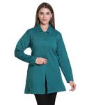 Women's Woolen Long Coat Cardigan Sweater for Winter Wear with Side Pockets (in, Alpha, XL, Regular, Green)