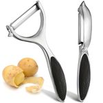 Potato Peeler, Peeler, Ergonomic, Rust-Free Carbon Steel Blade, Versatile & Efficient - Ideal for Left & Right-Handed Users (2PCs)