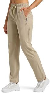 Willit Women's Hiking Pants Quick Dry Cargo Pants Lightweight Water Resistant Travel Golf Pockets Khaki XXL