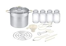 Can-IT by Concord Stainless Steel Canning Pot Set. Includes Canning Rack, Mason Jars, Tongs, Jar Lifter, Funnel, Wrench, Lid Lifter, Mixer/Measurer (Induction Compatible)