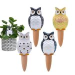 Dexspoeny Self-Watering Stakes, Plant Watering Spikes, 4Pcs Terracotta Owl Auto Plant Watering Devices Self Watering Pots for Indoor/Outdoor Plants Potted Plants Irrigation Large Plant Water