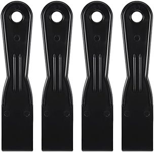 uxcell Putty Scraper 1.5" ABS Plastic Spatula Drywall Patch Repair Spreader Wall Covering Smoother Black 4Pcs