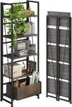 STAR WORK Heavy Duty 5 Shelf Rack for Storage Multipurpose | Sturdy Iron Metal Racks & Shelves | Foldable Indoor Outdoor Stand for Storing PotsBooksHouse Item (5 Ft Height X 1 Ft Depth X 2 Ft Width)