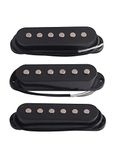 Metallor Single Coil Scatter Wound Pickups for Strat Style Guitars, Left & Right Hand Brand New Set of 3 Black.