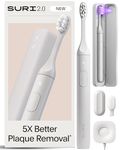 SURI 2.0 NEW Sonic Electric Toothbrush | Pressure Sensor & UV-Cleaning Travel Case | 1 Month+ Battery | Designed in London | Electric Toothbrush for Adults | Travel Toothbrushes | Tooth Brush | White