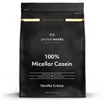 Protein Works 100% Micellar Casein Protein Powder | Slow Release Protein Shake | Amino Acids | High Protein| Vanilla Crème | 500 g