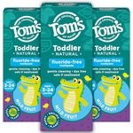 Tom's of Maine Toddlers Fluoride-Free Natural Toothpaste in Gel, Mild Fruit, 1.75 Ounce, 3 Count