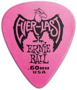 Ernie Ball Everlast Guitar Picks, Pink .60mm, 12-pack (P09179)