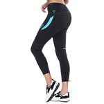 Santic Women's Cycling Bicycle Pants Long Bike Tights Padded MTB 4D Cooldmax Breathable PARNI Black-Blue