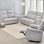Home Centre | Artise | Fabric | Solid Wood | Recliner Sets | Grey | Sofa Set 3+2+1 | 1 Year Warranty