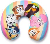 Jay Franco Bluey Kids Travel Neck Pillow - Soft Polyester Support for Car, Airplane & Road Trips - Cute Bluey and Bingo Design - Comfortable Child Neck Support for Ages 3-10