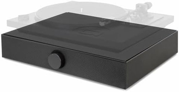 Andover Audio Spinbase Speaker System Designed for Turntables; Phono Input, Bluetooth, aux-in, Bass and Treble Control, ISOGroove Anti-Feedback - (Black)