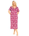 Suzy & Me Plus Size 100% Jersey Cotton Nightshirt (BURGANDY 18-20)