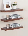 ANTICO WOODENIA® Wooden Floating Wall Shelf| Wall Mount| Wall Rack| Wall Bracket for Home and Office Decor | Big Mounted Cabinets (Large, Set of 3, Walnut Finish)