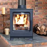 NRG Defra 5KW Multifuel Stove Eco Design Wood Burner Effect Freestanding Portable Fireplace