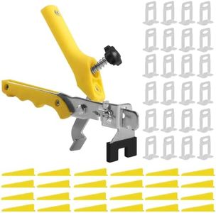 Tile Leveling System Kit, 2mm 1000pcs Tile Spacer Clips with 200pcs Reusable Wedges and 1 Tile Installation Pliers, Tile Leveling Tool Kit for Wall Floor Tile Leveling