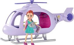 Polly Pocket Playset with 3-inch Lila Doll and 10+ Accessories, Vacation Helicopter, Travel Toy