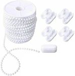 EveryHome Roller Blind and Roman Shade Blind Beaded Chain Cord White Plastic Roller Blind Chain Repair (5M)