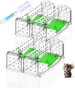 Humane Mouse Traps for Indoor Outdoor: Catch and Release Live Mouse Traps - No Kill Live Mice Trap - Reusable - Safe - Easy to Set & Clean (4 Pack, Green)
