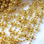 Kapoor Crafts 10 Pcs Gold Beads Pearl Chain For Christmas Decoration Golden Color Beaded Chain Garlands Merry Christmas Ribbon For X Mas Christmas Tree Hanging Ornaments' | New Year Party, 60 Cm