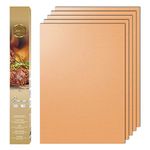 Aoocan Copper Grill Mat Set of 3-100% Non-stick BBQ Grill & Baking Mats - FDA-Approved, PFOA Free, Reusable and Easy to Clean - Works on Gas, Charcoal, Electric Grill and More - 15.75 x 13 Inch