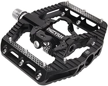 MZYRH MTB Mountain Bike Pedals 3 Bearing Flat Platform Compatible with SPD,Dual Function Sealed Clipless Aluminum 9/16" Pedals with Cleats for Road