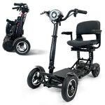 Foldable Mobility Scooter for Adults and Seniors, Lightweight & Long Range Four Wheel Mobility Scooters (Silver Model)