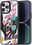 casevivid Compatible for iPhone 12 Pro Max Case Cute Aesthetic - Durable Fashion Funny Phone Case - Girly Scream Skeleton Skull Pattern Print Cover Design for Woman Girl 6.7 inches Black