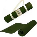 Bodyband Yoga Mat for Women and Men 4mm with Carry Strap EVA Material Extra Thick Exercise Mat for Workout Yoga Fitness Pilates and Meditation, Anti Tear Anti Slip For Home & Gym Use - Army Green