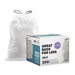 Plasticplace White Drawstring Lavender and Soft Vanilla Scented Garbage Can Liners, Compatible with Code Q (200 Count) 13-17 Gallon, 25.25" x 32.75"