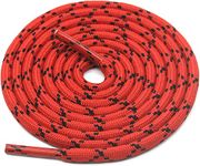 GRAH SANGRAH® Shoelaces for Hiking Shoes, Outdoor Walking Sneakers, Outdoor Hiking, Climbing, Basketball, Work Boot, Running, Sport Shoes (120 Cm/48 Inch, RED-BLK)