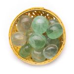 Plus Value Green Fluorite Tumbled AAA+ Stone Polished for Vastu Feng Shui Chakra Aura Personal Reiki Healing Crystals (200 Grams, with Basket)