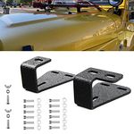 SKTYANTS High Lift Jack Mount Hood Brackets Lockable Mounting Compatible with Wrangler CJ 1944-1986/TJ 1997-2006/ YJ 1987-1995 Black 1 Pair