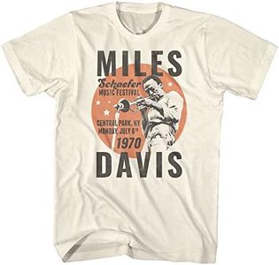 Miles Davis 70s Music Jazz Schaefer Music Festival Adult Short Sleeve T-Shirts Concert Tshirts Cool Graphic Tees, Beige, Large