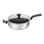 Tefal 26cm Comfort Max Stainless Steel Non-stick Saute Pan and Lid, Silver