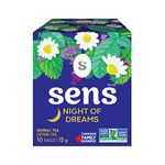 S SENS Herbal Tea Night Of Dreams, Non-Gmo, Kosher, Gluten-Free, 10 Count, 15,0g