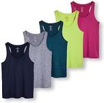 5 Pack: Womens Plus Size Quick Dry Fit Ladies Tops Blouse Tee Athletic Yoga Workout Running Gym Active Tees Exercise Women Racerback Sleeveless Flowy Fitness Loose Fit Tank Top Just My- Set 12, 2X