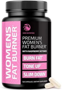 Fat Burners For Women | Weight Loss Pills for Women Belly Fat | Raspberry Ketones | Appetite Suppressant & Metabolism Booster | Back Fat Reducer & Bloating Relief | Diet Pills for Fast Result 120 Ct