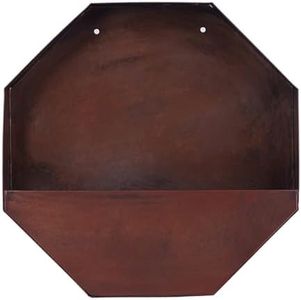 Topadorn Metal Hanging Planter Flower Pot Metal Container Wall Pocket Garden Bucket for Indoor or Outdoor Balcony Patio, Octagon 12"