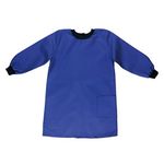 Childrens School Apron Painting Cooking Smock PU Coated Easy Wipe, Royal Blue-Royal Blue-12-14 Years