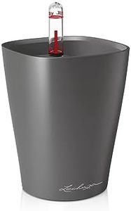 Lechuza Mini Deltini Self-Watering Planter, Metallic Charcoal