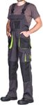 Mens Bib and Brace Overalls, Dungarees Men Black, Big Sizes, Work Trousers for Man, Knee Support with Knee Pads Pockets, Kneepad, Mens Work Trousers, Work Pants, Heavy Duty, Black/Green, 60-W44
