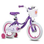 JOYSTAR 16 Inch Kids Bike for Ages 4 5 6 Years Girls, Toddler Bike with Training Wheels & Handbrake for 4-6 Years Old Child, Purple