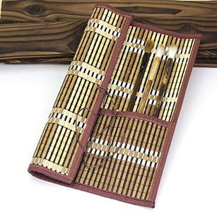 Easyou Bamboo Calligraphy Brush Holder Rollup Portable Protector 36x32cm(14.1" 12.5")