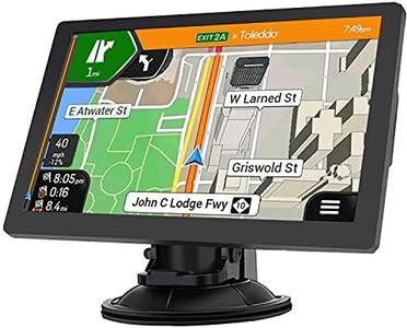 GPS Navigator for Car Truck RV – 9'' HD Touchscreen, Latest 2025 Map with Custom Truck Routing, Lane Guidance, Turn-by-Turn Voice Directions, Speed & Red Light Alerts, Free Lifetime Updates